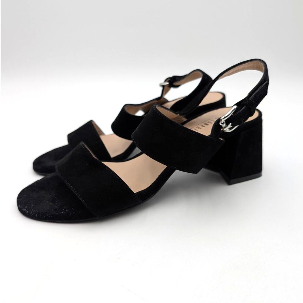 La Canadienne Flemming Block Heel Sandals Women's Black Size US9.5 EU40